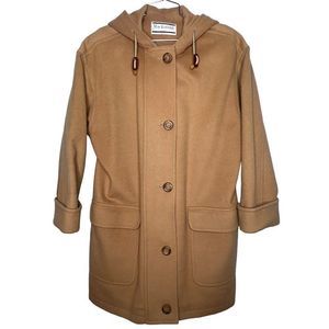 Vintage 90s Mackintosh Wool Duffle Coat Hood Classic Camel